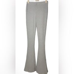 POL Ribbed Knit Split Flare Leg Pants